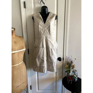 BCBG Maxazria Beige Pleated Sheath Dress 8